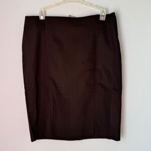 NWT Van Heusen Black Pencil Skirt Size 10 Stretch Midi